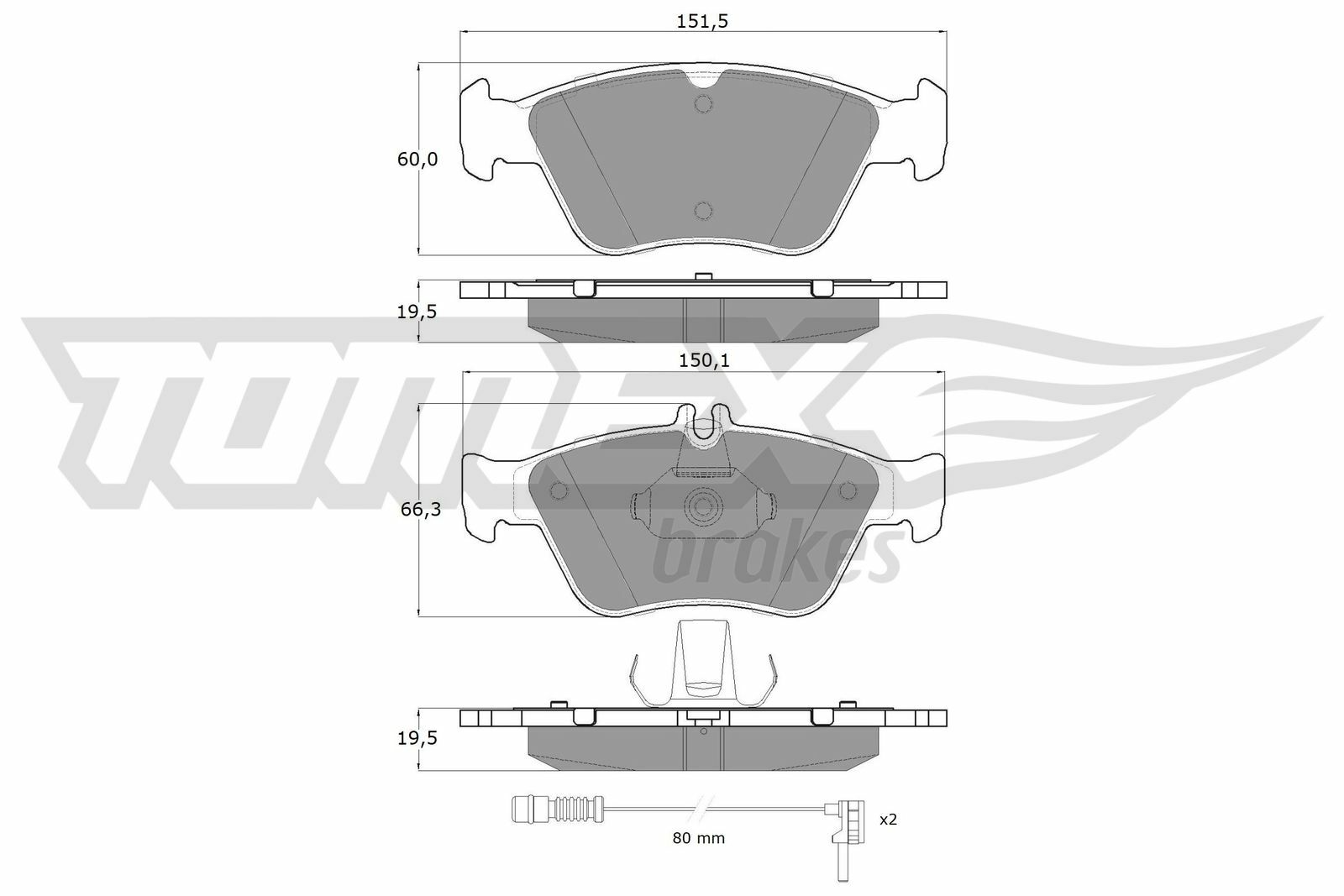 Sada brzdových platničiek kotúčovej brzdy TOMEX Brakes